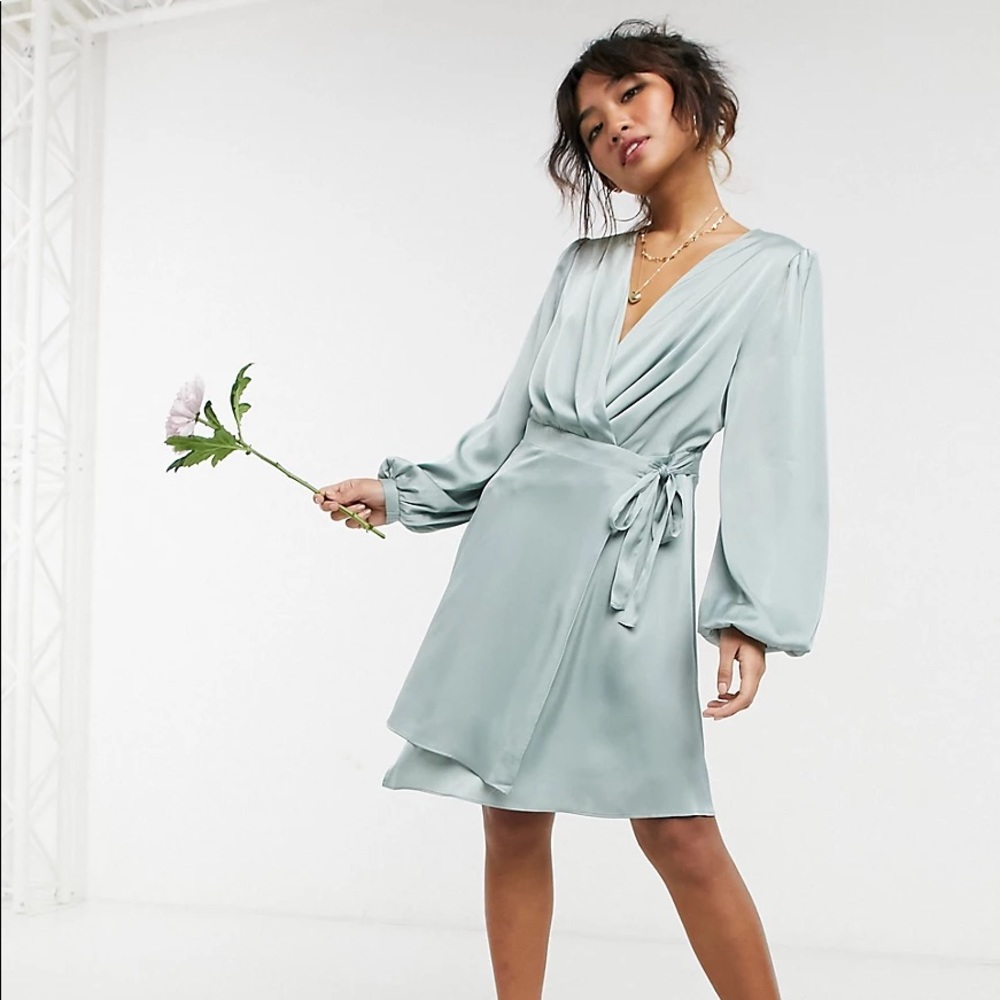 NWT Asos • Satin Wrap Dress